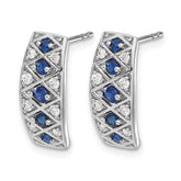 14K White Gold Lab Grown Diamond VS/SI+ G+ & Cr. Sapphire Fancy Earr